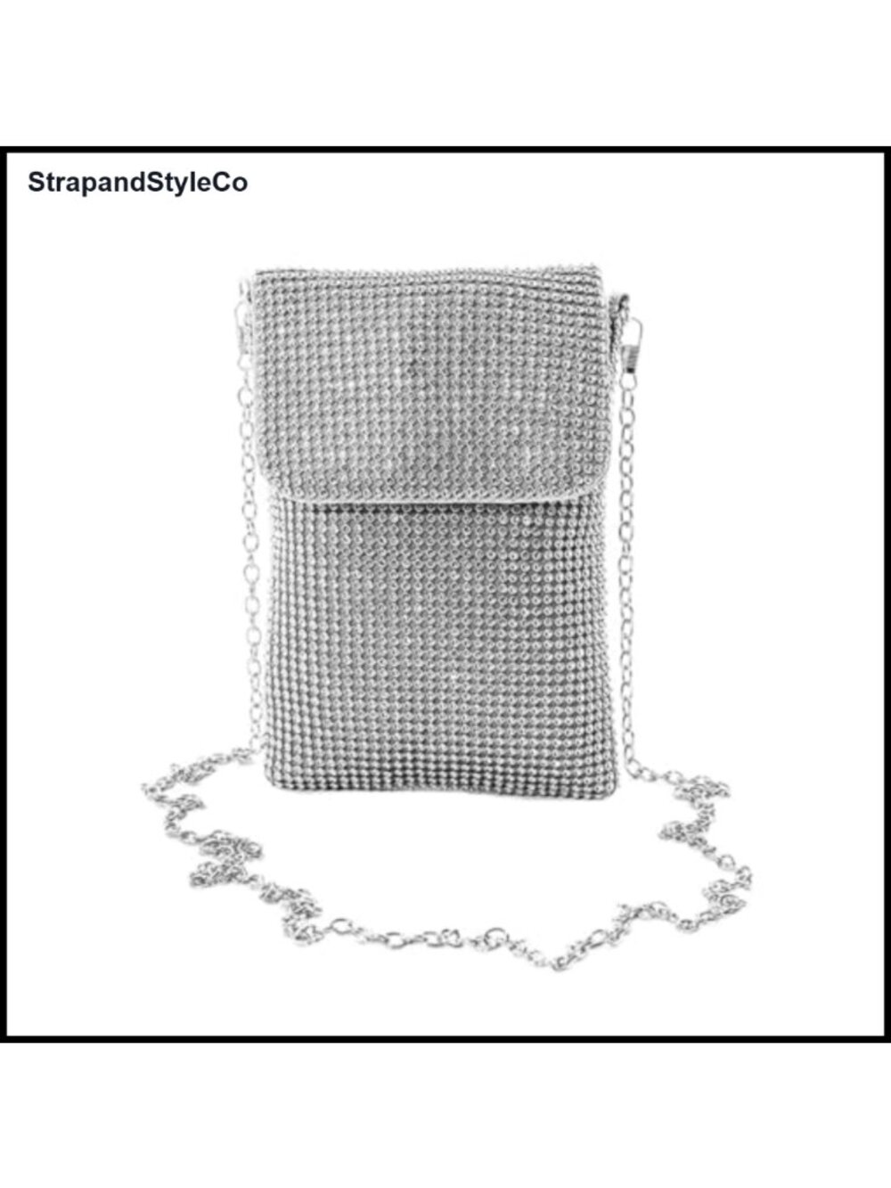 Glitter Rhinestone Crossbody Evening Bag Sparkly Mini Clutch Purse